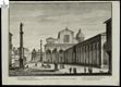 Veduta della Piazza di S. Domenico in Bologna. : 1. Colonna con Statua di S. Domenico. : 2. Monum.to di Egidio Foscarari Giureconsulto. : 3. Monum.to di Rolandino Passagerio primo coret.e de' Notari. : 4. Colonna con Statua della B.V. del Rosario. : 5. Chiesa, e Convento de' PP. Domenicani. : 6. Cupola della Capella [!] di S. Domenico.