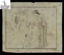 [Figura femminile greca si inchina per abbracciare un bambino]