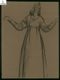 [Studio di figura femminile in piedi a braccia aperte in lunga tunica