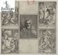 [La pittura e la poesia piangono la morte di Agostino Carracci ; L'artista defunto elogiato dalla Pittura, con una lira , e da Apollo ; Volto di Cristo ; Prometeo anima una delle sue statue con il fuoco degli dei ; Aurora rapisce Cefalo