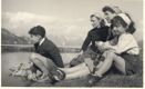 [Alberto, Carlotta, Ennia e Genny, l'amica di Nervi, Passo del Foscagno (Sondrio), estate 1951