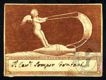 [Biglietto da visita con un amorino che veleggia verso destra sopra un'anfora]