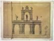 Prospetto di un Arco trionfale progettato in onore di papa Pio VII in occasione del suo ritorno a Roma nell'anno 1814