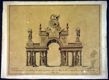 Veduta prospetica di una machina trionfale progettata in onore di papa Pio VII in occasione del suo ritorno a Roma nell'anno 1814